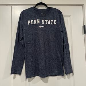 Penn State Nike Longsleeve Heathered Blue Crewneck‎ Shirt Size Small